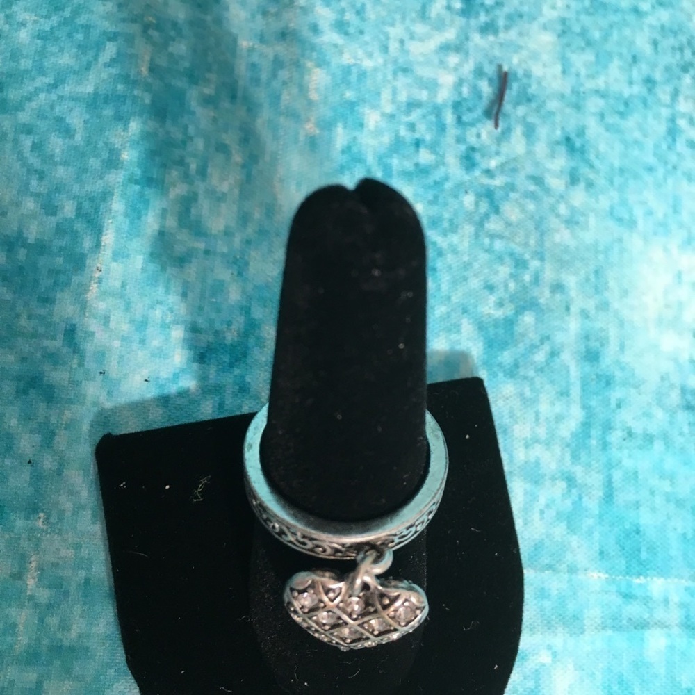 Two Piece Pave’Heart Dangle Ring - Picture 5 of 6